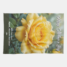 Muttertagsgelbe Blume Rose Elegante Küche Geschirrtuch