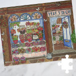 Muttertagsgeschäft Blume Wasserfarbe<br><div class="desc">Dieses Puzzle zum Thema Blue Finch Blume Shop Schaufenster des Mother's Day besticht durch originelle Kunstwerke eines niedlichen Blume-Stores voller wunderschöner, blühender Spring Blume. Dieses Puzzle wurde von den Geschäften der Altstadt Inspiriert und ist ein Aquarellbild, das für die Mai-Seite in einem von mir erstellten Kalender der Saison-Schaufenster erstellt wurde....</div>