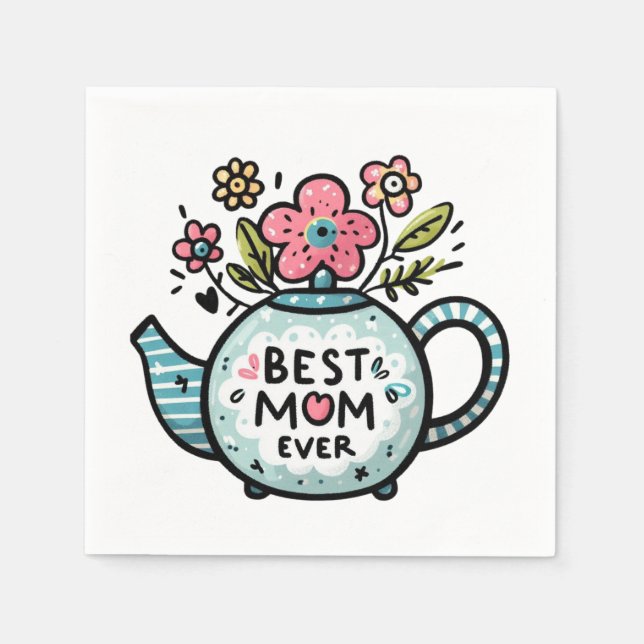 Muttertagsgeschenk | Beste Mama je Serviette (Vorderseite)
