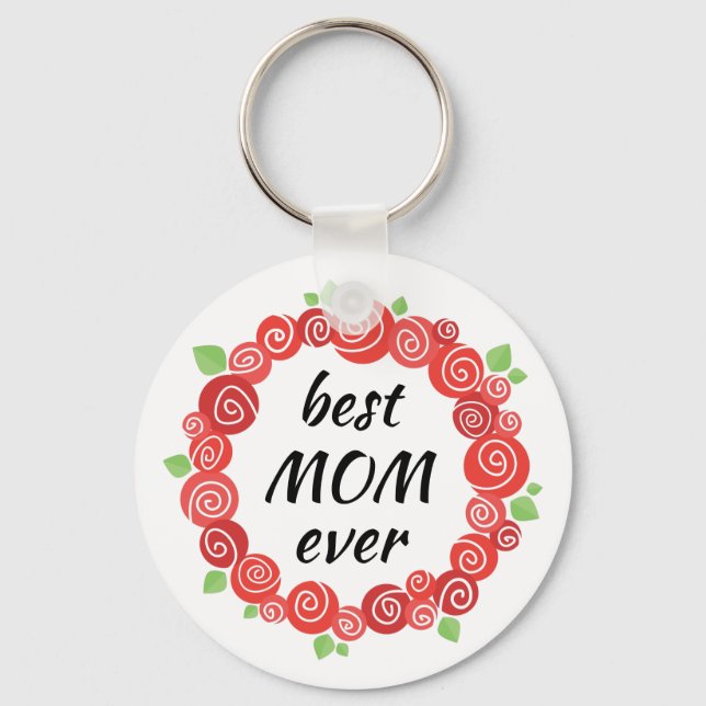 Muttertagsgeschenk, beste Mutter je Text Schlüsselanhänger (Vorderseite)