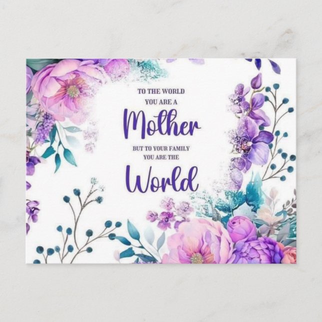 Muttertagsgeschenk Feiertagspostkarte (Vorderseite)