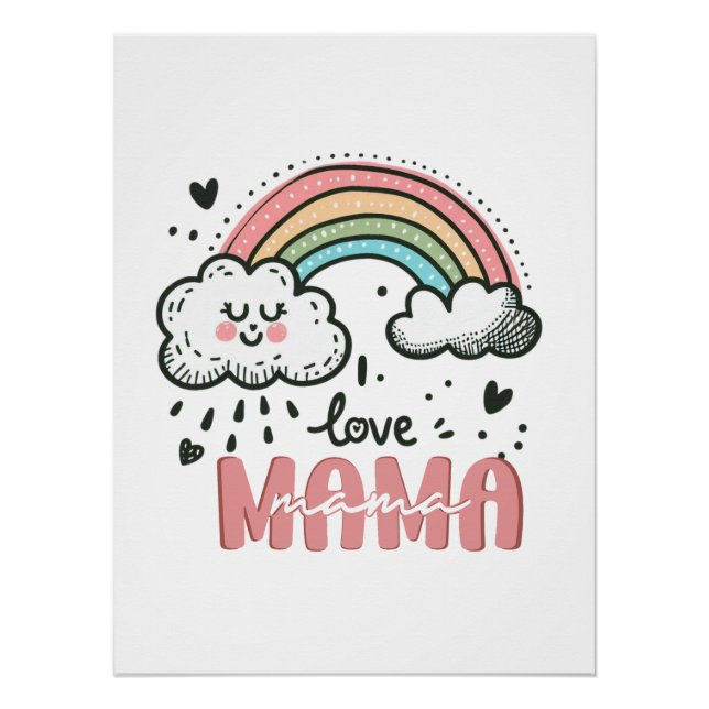 Muttertagsgeschenk | I Liebe Mama Poster (Vorderseite)