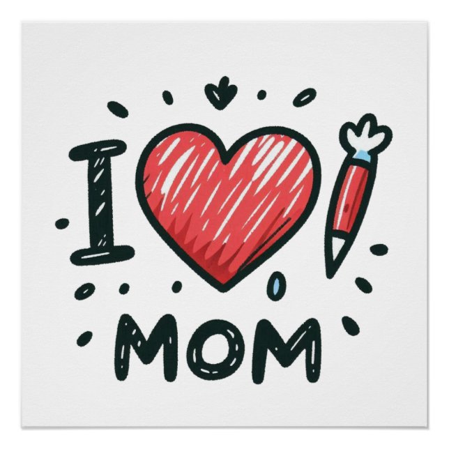 Muttertagsgeschenk | I LIEBE MAMA Poster (Vorderseite)
