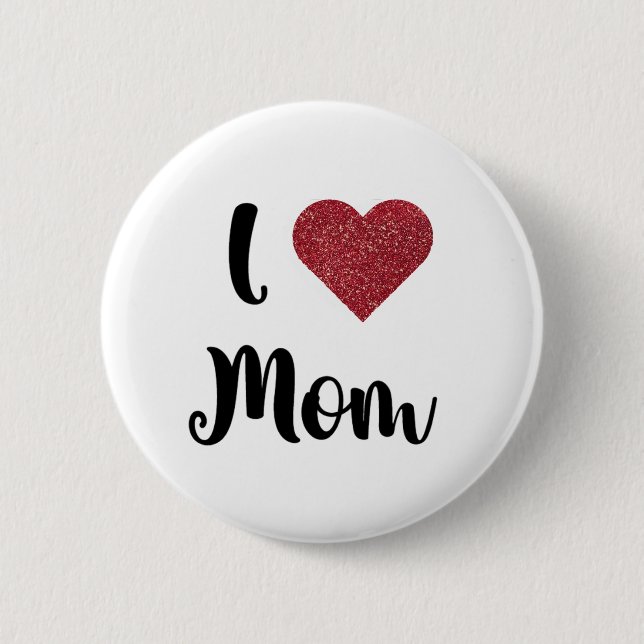 Muttertagsgeschenk Ich liebe Mama Herzexplosion  Button (Vorderseite)