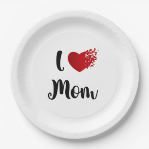 Muttertagsgeschenk Ich liebe Mama Herzexplosion Pappteller