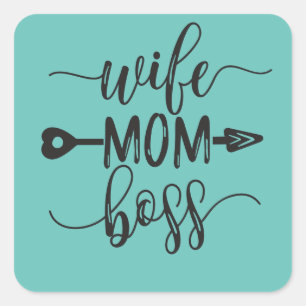 Muttertagsgeschenk Ideen Ehefrau Mama Boss Quadratischer Aufkleber