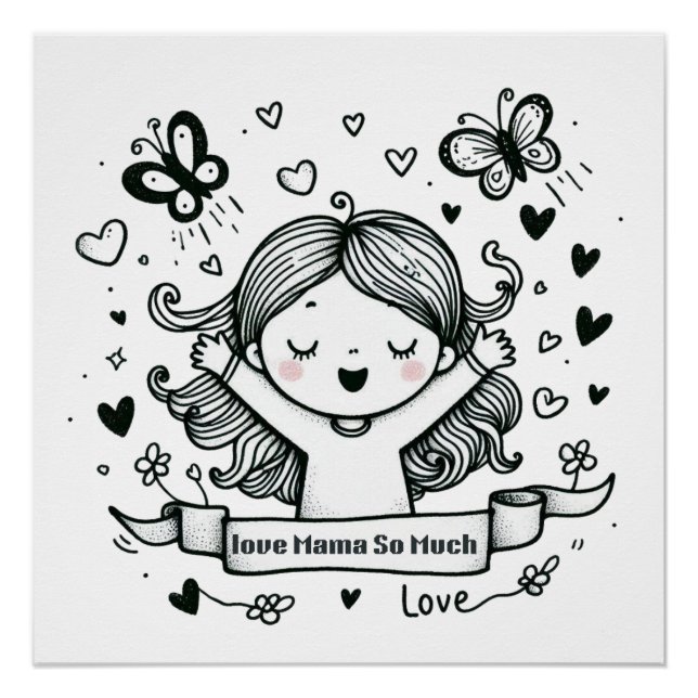 Muttertagsgeschenk | Liebe Mama so viel Poster (Vorderseite)