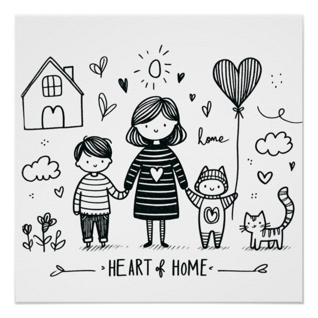 Muttertagsgeschenk | Mama Herz der Zuhause Poster (Vorderseite)