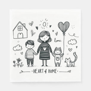 Muttertagsgeschenk Mama Herz der Zuhause Serviette