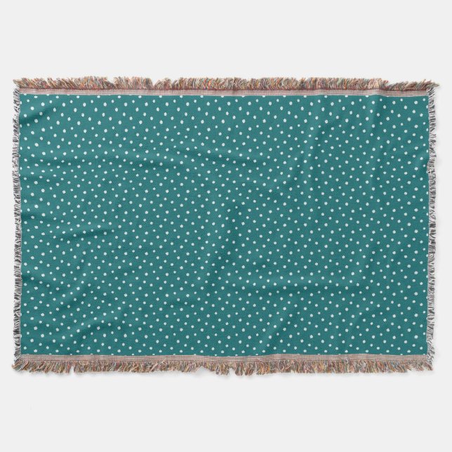 Muttertagsgeschenk | Tiny Daisies auf Aquamarin Decke (Vorderseite)