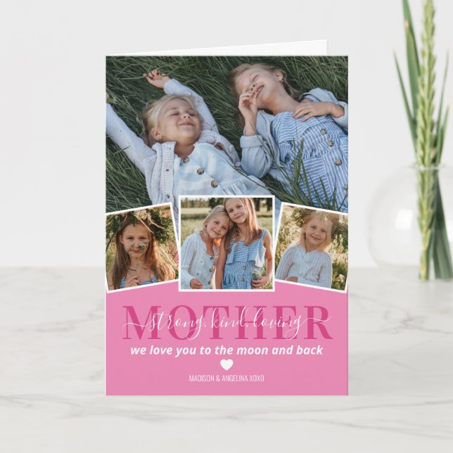 Muttertagskarte | 4 FOTO MAMA Karte (Vorderseite)