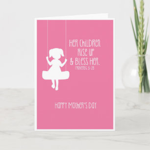 Muttertagskarte Bibel Verse Girl Silhouette Karte