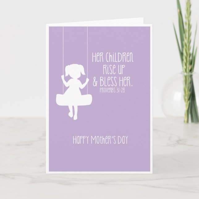 Muttertagskarte Bibel Verse Girl Silhouette Karte (Vorderseite)
