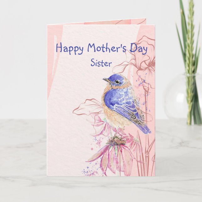 Muttertagskarte Bluebird Garden Bird Card Karte (Vorderseite)