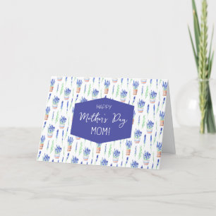 Muttertagskarte der Lavendel Pot Watercolor Dankeskarte