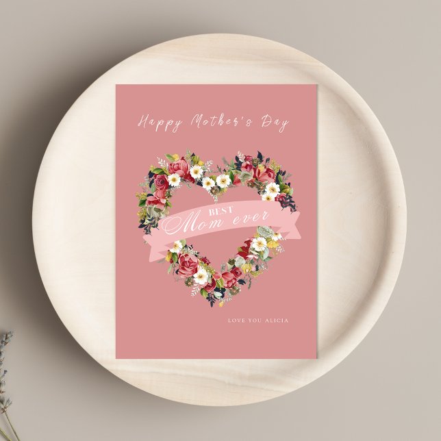 Muttertagskarte des Blumenherzes Einladung (Von Creator hochgeladen)