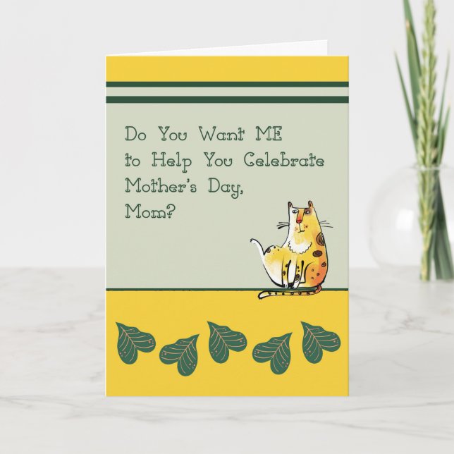 Muttertagskarte mit humorvoller Katze Karte (Vorderseite)