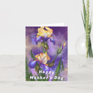Muttertagskarte mit Lila Iris-Blume Karte