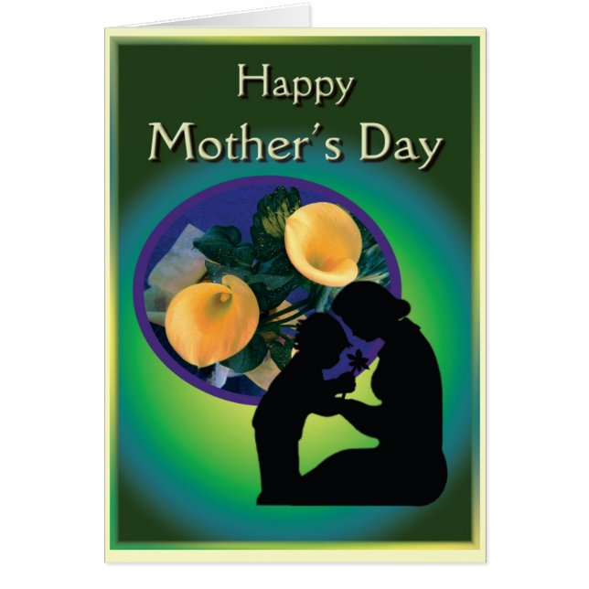 Muttertagskarte mit Mutter und Kind (Vorne)