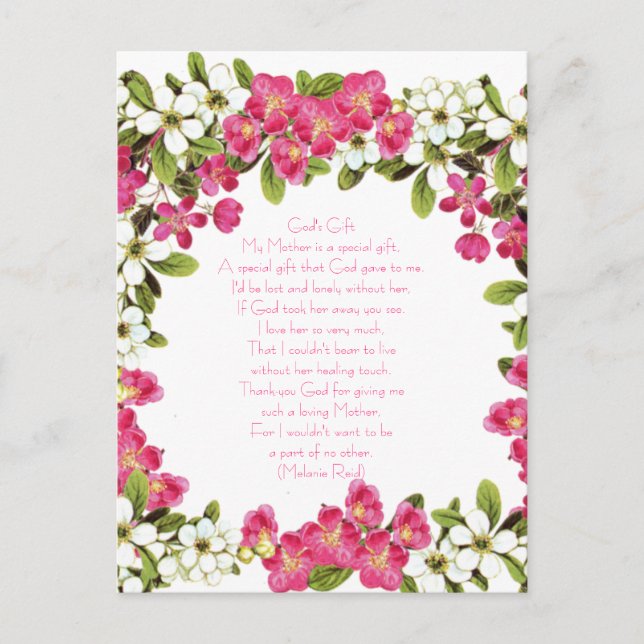Muttertagskarte Postkarte (Vorderseite)