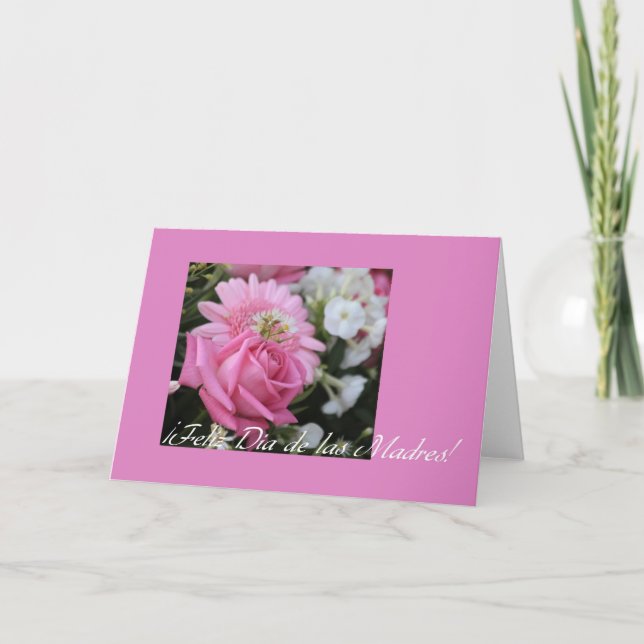 Muttertagskarte Rosa Spanisch Karte (Vorderseite)
