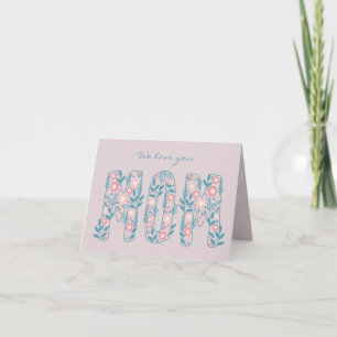 Muttertagskarte von Familie Pink & Green Floral Karte