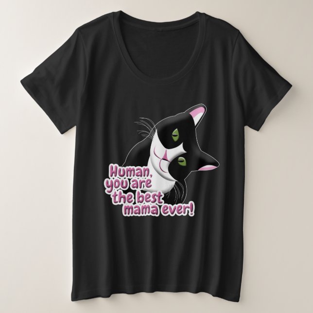 Muttertagskatze Große Größe T-Shirt (Design vorne)