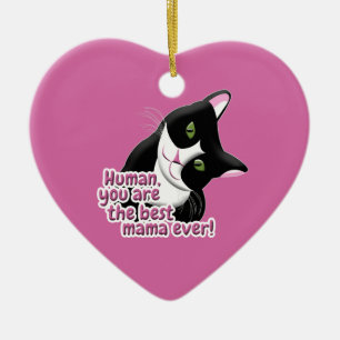 Muttertagskatze Keramik Ornament