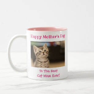 Muttertagskatze Mama Weltbeste aller Zeiten für Ha Zweifarbige Tasse