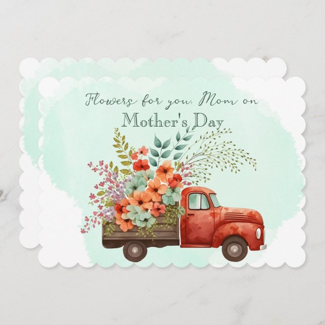 Muttertagsladung von Blume Feiertagskarte (Vorne/Hinten)