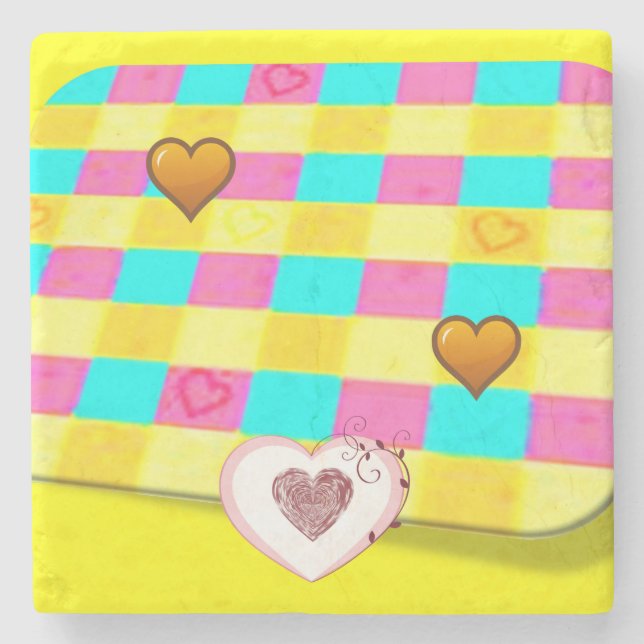 Muttertagsmarmor-Stone-Untersetzer Steinuntersetzer (Vorderseite)