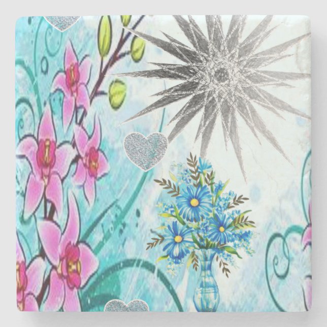 Muttertagsmarmor-Stone-Untersetzer Steinuntersetzer (Vorderseite)