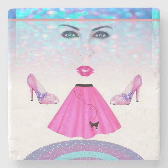 Muttertagsmarmor-Stone-Untersetzer Steinuntersetzer (Vorderseite)