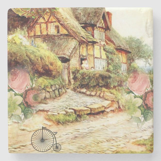 Muttertagsmarmor Stone Untersetzer Viktorianisch (Vorderseite)