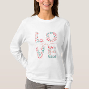 Muttertagsmutter Liebe Du Blumenschrift T-Shirt