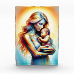 Muttertagsmutter Liebe Weiße Pastellaura Fotoblock