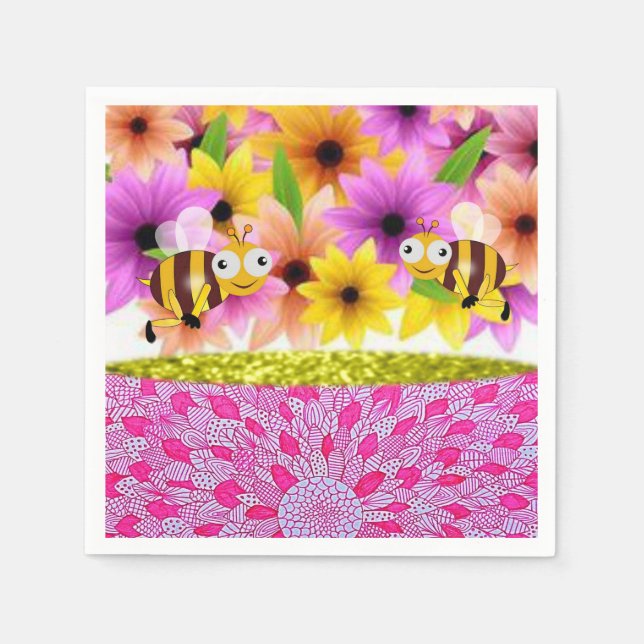 Muttertagspapier Napkins Bee Serviette (Vorderseite)