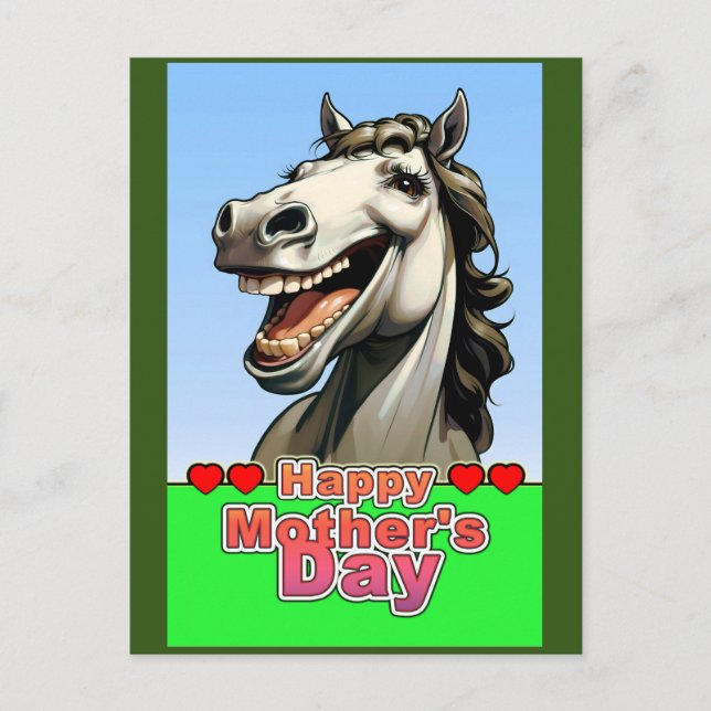 Muttertagspferd Postkarte (Vorderseite)