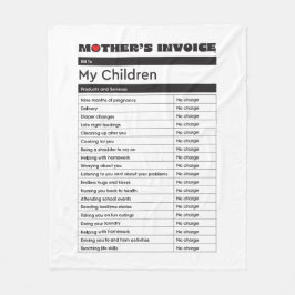 Muttertagsrechnung - Liebe des Herzens Fleecedecke