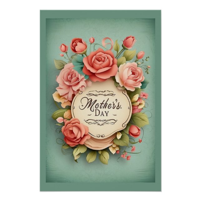 Muttertagsrosen-Design Poster (Vorderseite)