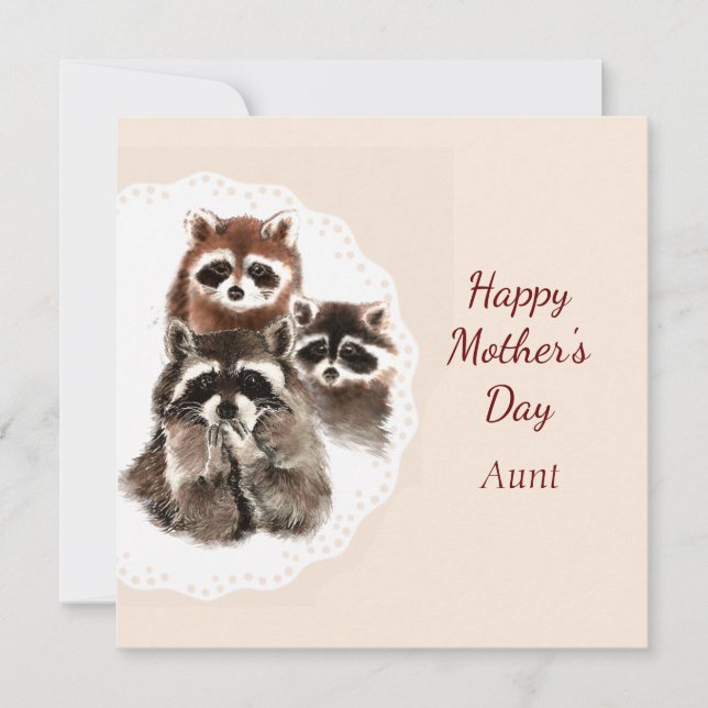 Muttertagstante Niedlich Raccoon Karte (Vorderseite)