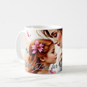 Muttertagsumarmung im Wasserfarben-Blumenstil Kaffeetasse