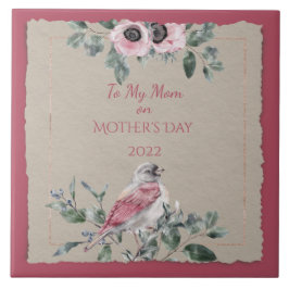 Muttertagswasser-Blume und Vögel Fliese