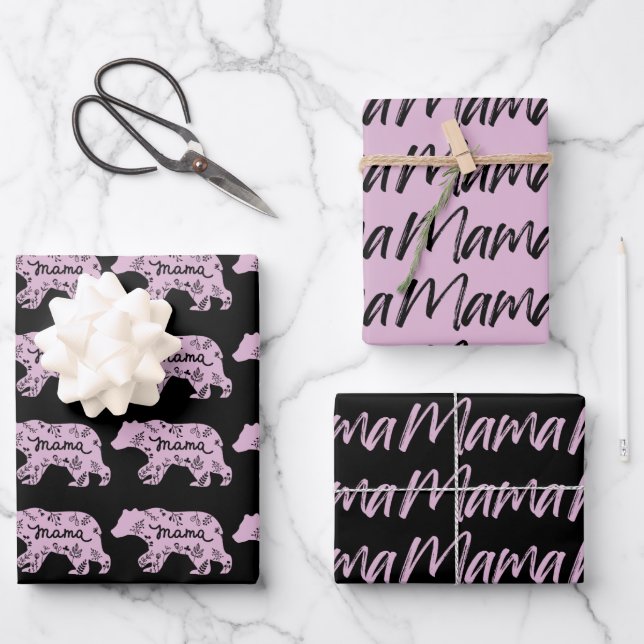 Muttertagswrapping Paper (Mama) Geschenkpapier Set (Vorderseite)