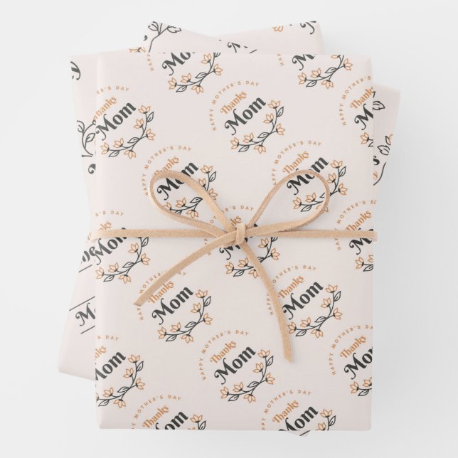 Muttertagswrapping von Papierblättern Geschenkpapier Set (Beispiel)
