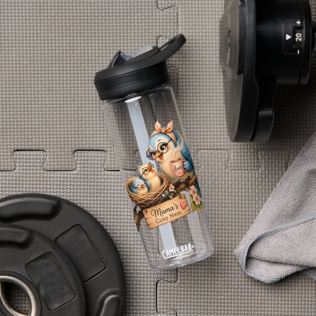 Muttervogel & Babys – Wasserflasche Cozy Nest Trinkflasche (Fitnessstudio (gedreht))