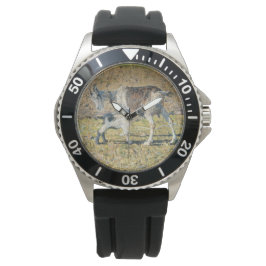 Mutterziege mit ihrem jungen Kind (von Segantini) Armbanduhr
