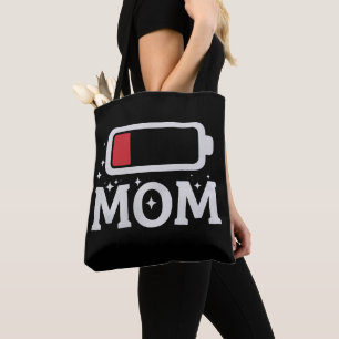 Mutti Akku leer Müde Lustiger Muttertag Tasche