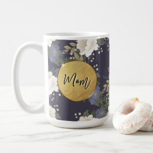 Mutti Blaue Blumen-Personalisierte Kaffeetasse