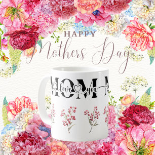 Mutti ich liebe dich rote Beeren  Kaffeetasse